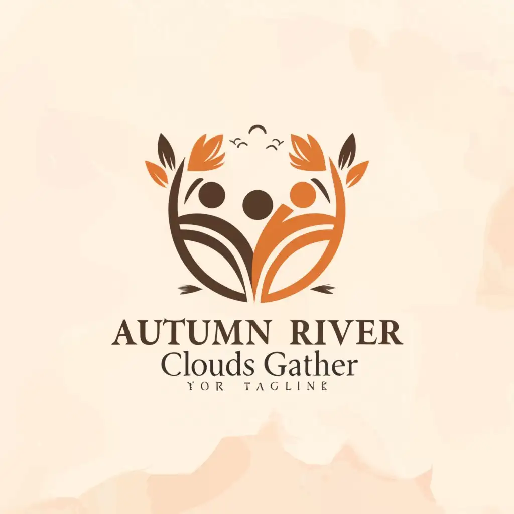 LOGO-Design-For-Autumn-River-Clouds-Gather-Minimalistic-Meeting-Symbol-for-Entertainment-Industry