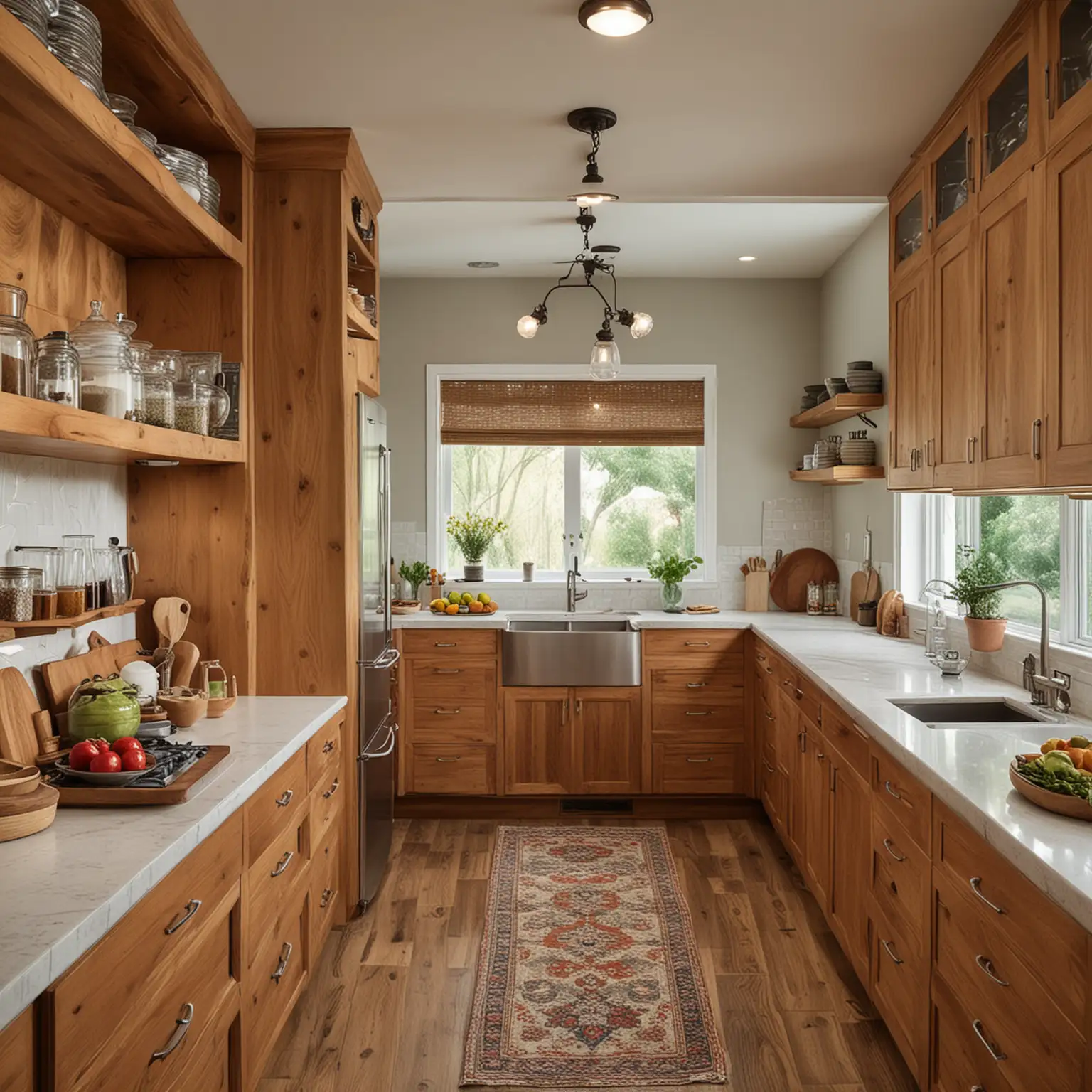 Modern-Kitchen-Design-with-Wooden-Cabinets-and-Galley-Style-Layout