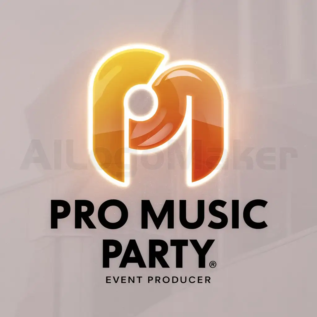 a logo design,with the text "pro music party", main symbol:make me the fusion of a P + M, it's an event producer, make me a logo related to that topic,Moderate,clear background