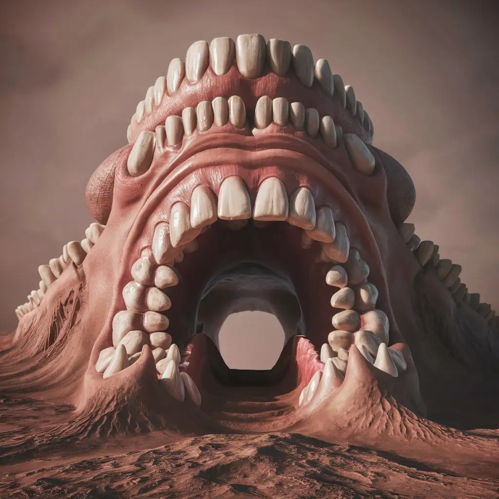 Detailed Human Teeth Anatomy Sculpture on Mars