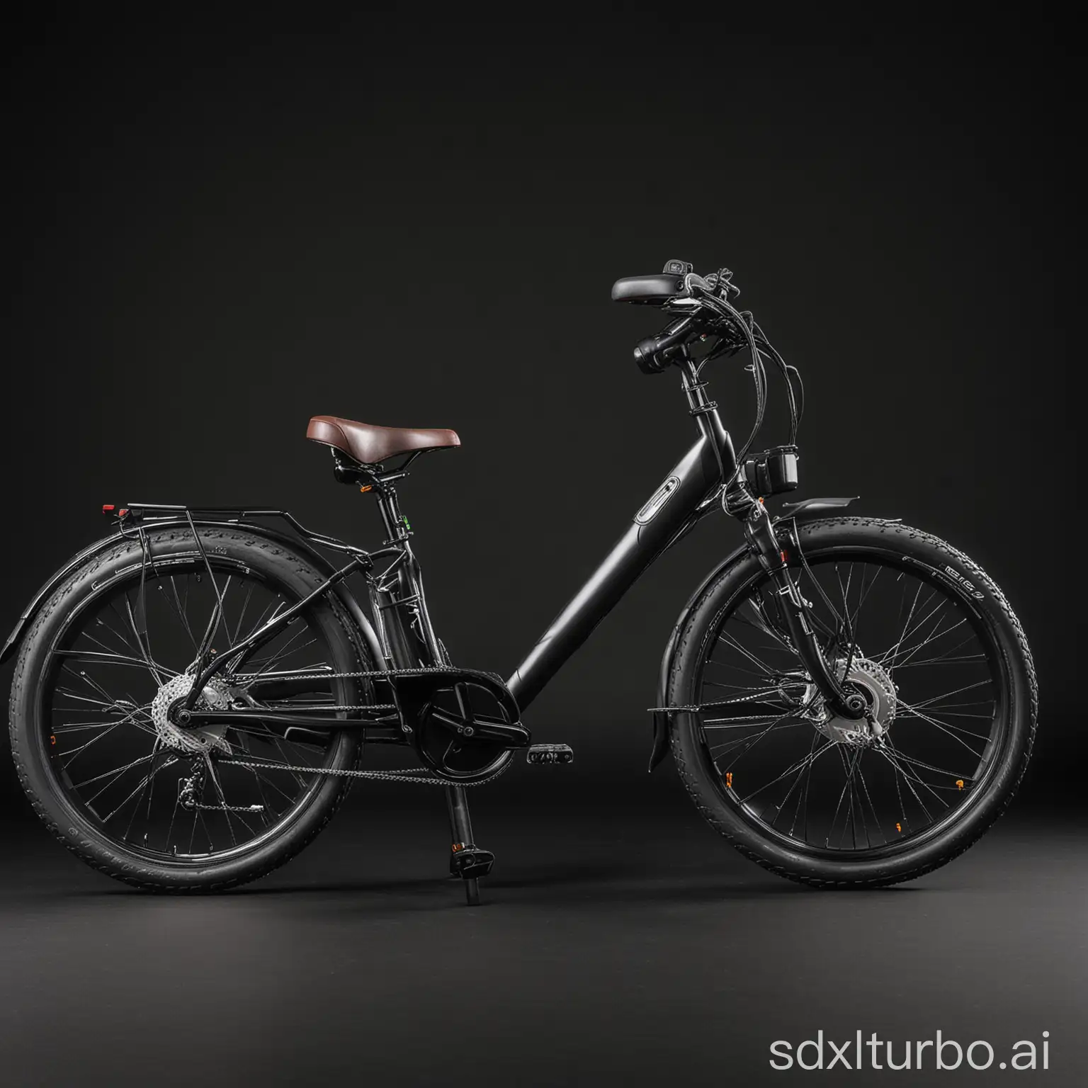 two separate electric bicycle with black background