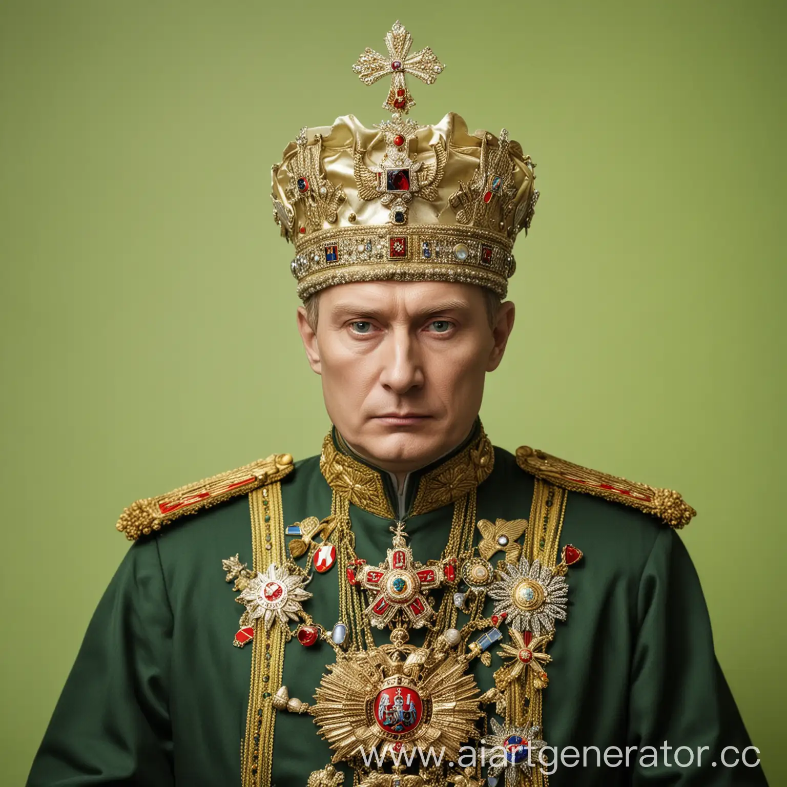 Modern-Emperor-of-Russia-on-Lime-Green-Background