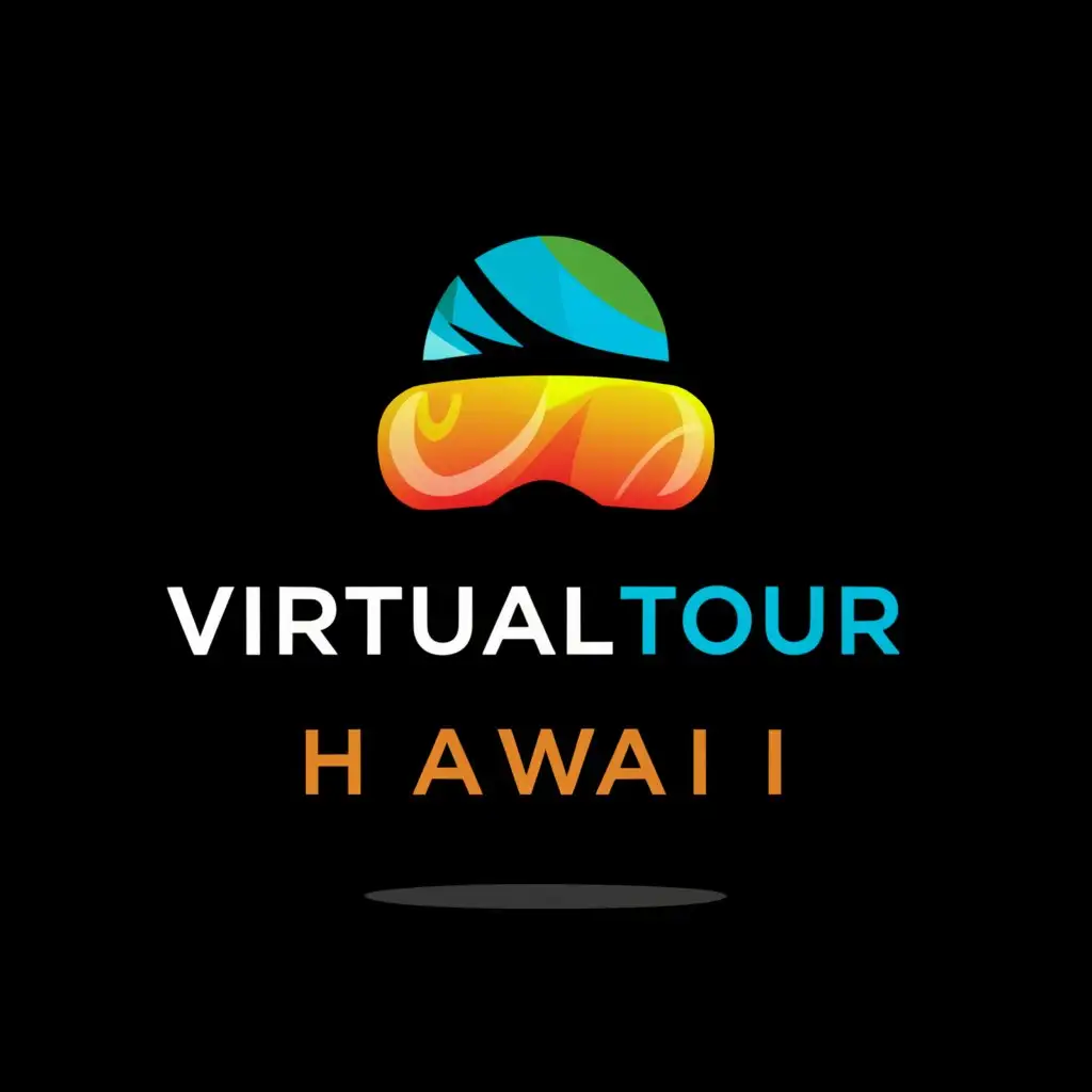 a logo design, with the text 'Virtual Tour Hawaii', main symbol: VR Headset, Moderate, to be used in the Others industry, white background