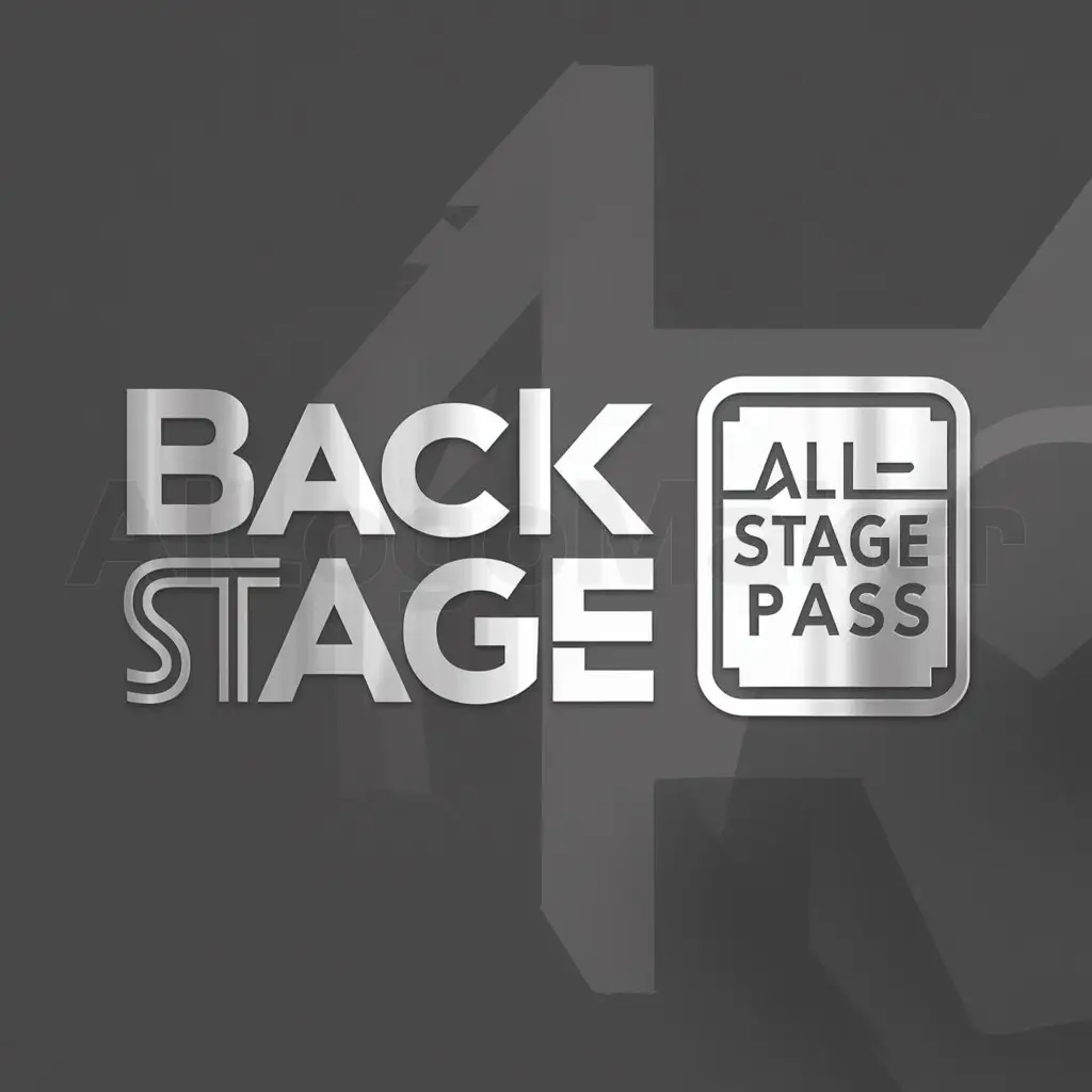 a logo design,with the text "Back Stage Pass", main symbol:Logo with picture of all access pass and wording 'Back Stage Pass',Moderate,clear background