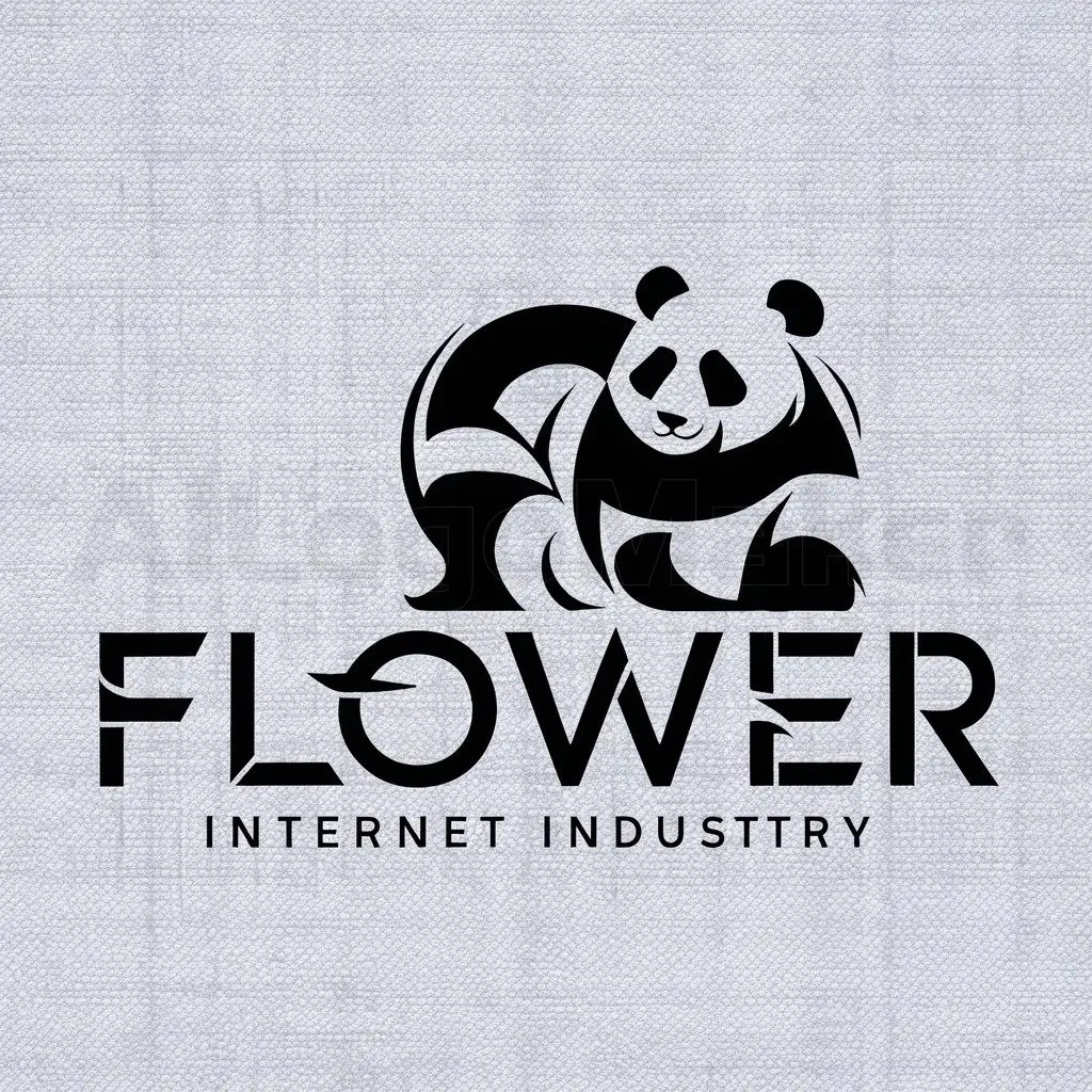 a logo design,with the text 'flower', main symbol:panda,complex,be used in Internet industry,clear background