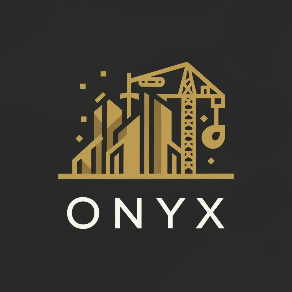 a logo design,with the text "Onyx", main symbol:crane, trading house,complex,be used in Construction industry,clear background