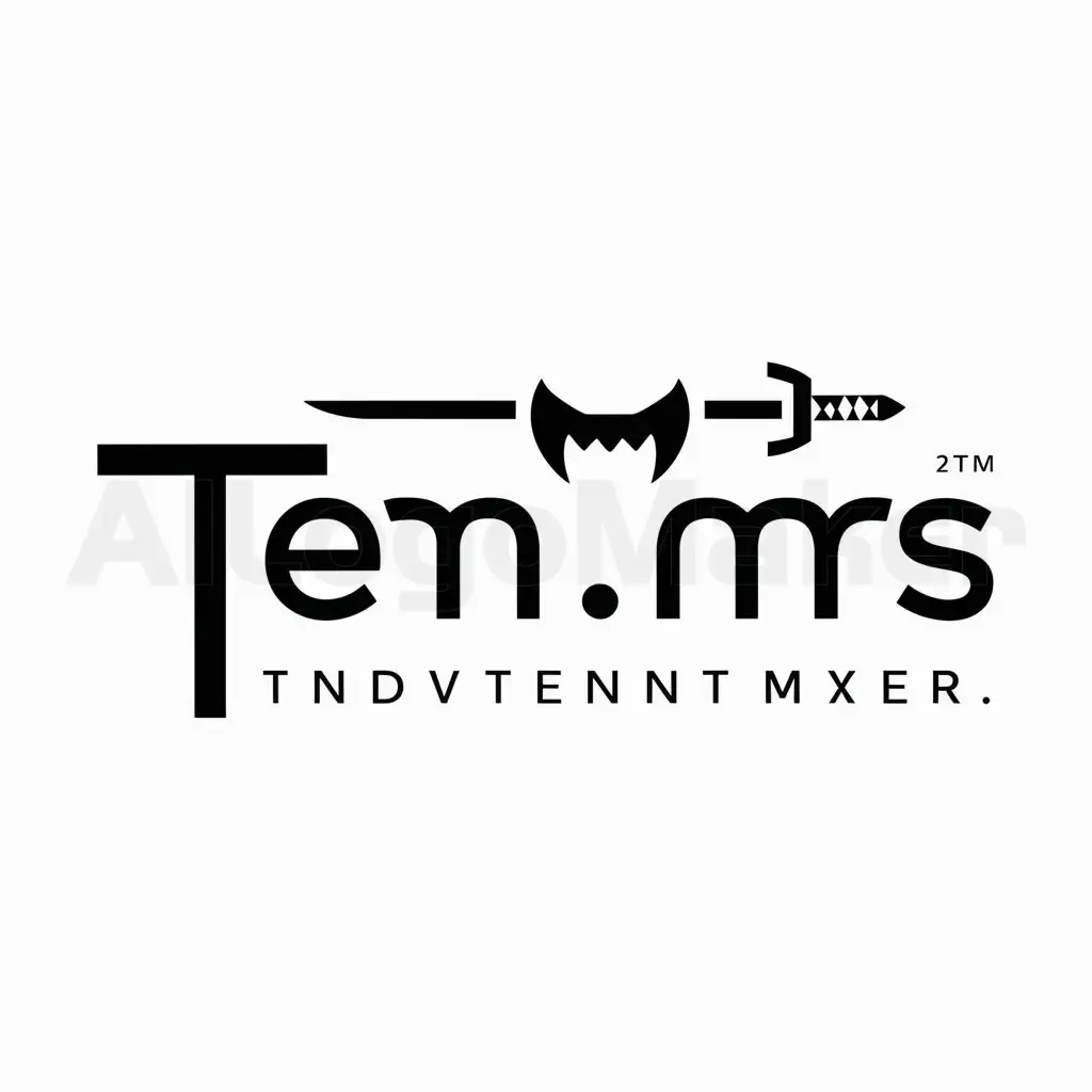 a logo design,with the text "TEM.MRS", main symbol:Fang, sword,Minimalistic,be used in Others industry,clear background