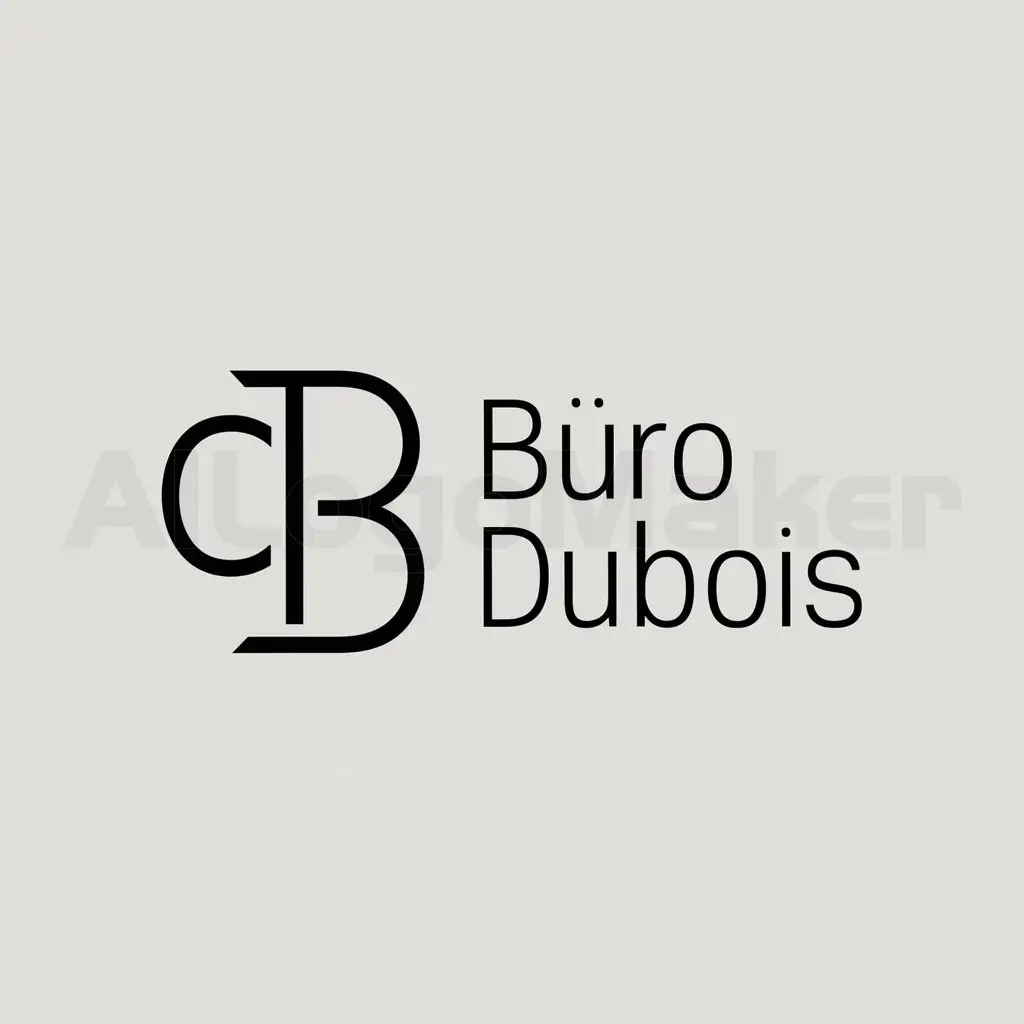 a logo design,with the text "Büro DuBois", main symbol:backwards D juxtaposed with a B,Minimalistic,be used in Nonprofit industry,clear background