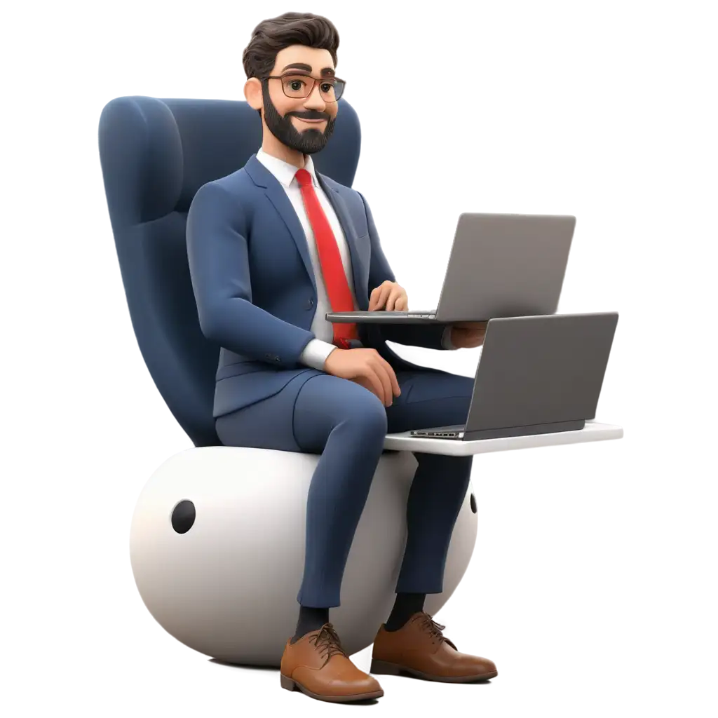 3d-character-man-sitting-in-spherical-chair-with-laptop-illustration-isolated-on-white-background