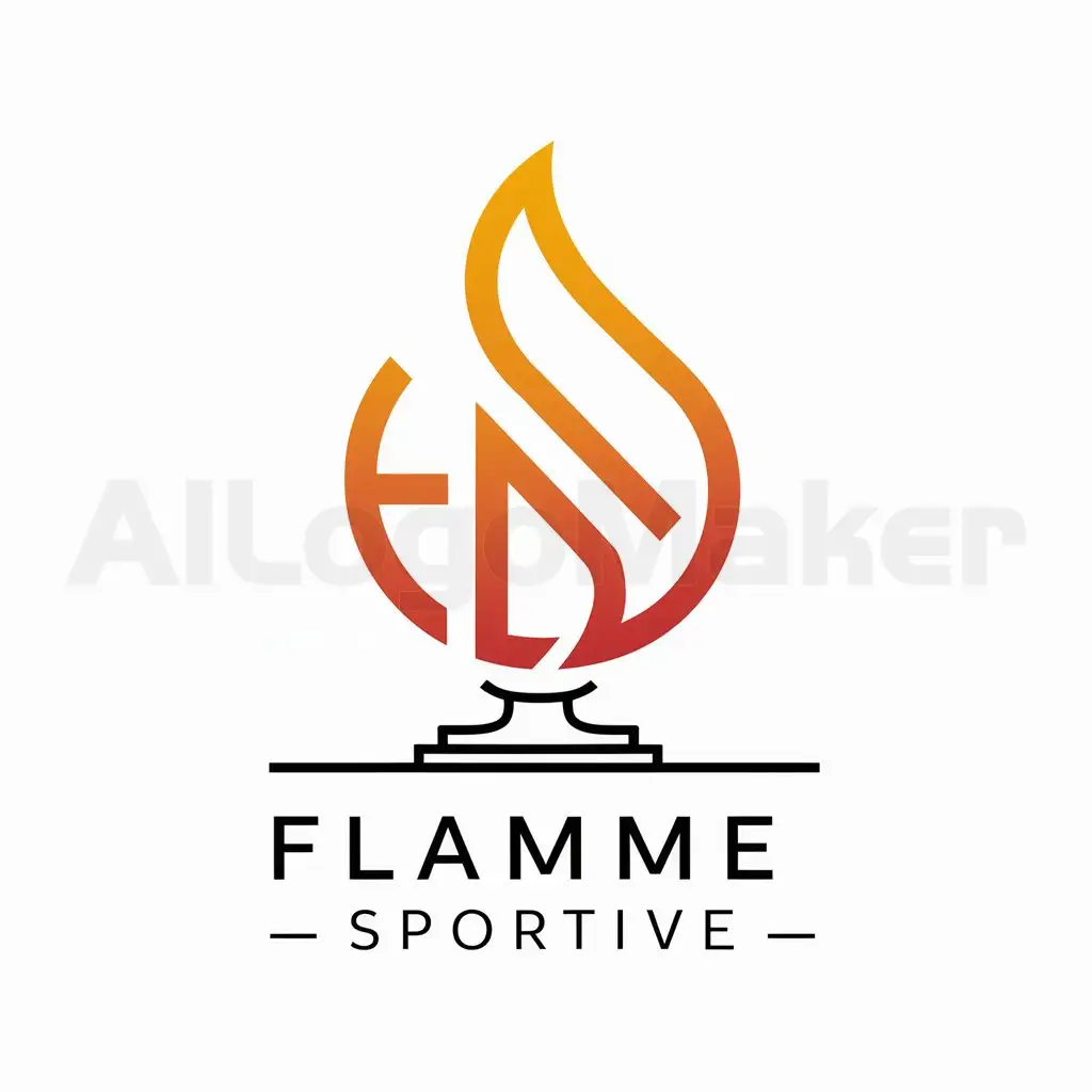a logo design,with the text "Flamme Sportive", main symbol:Stylized flame design, like Greek Olympic flame with intertwined F and S, and base,complex,be used in Sports Fitness industry,clear background