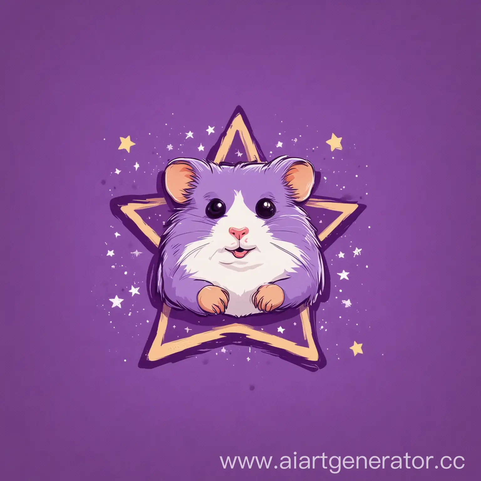 Playful-Hamster-Logotype-with-Star-on-Vibrant-Purple-Background