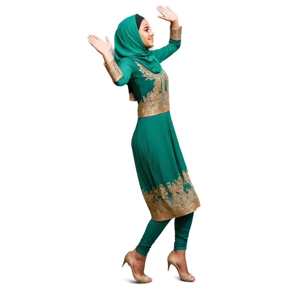 A Muslim girl dancing