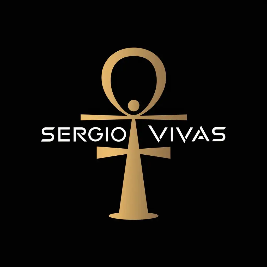 Genera un logo para ‘SERGIO VIVAS’ a partir de la cruz de la vida egipcia