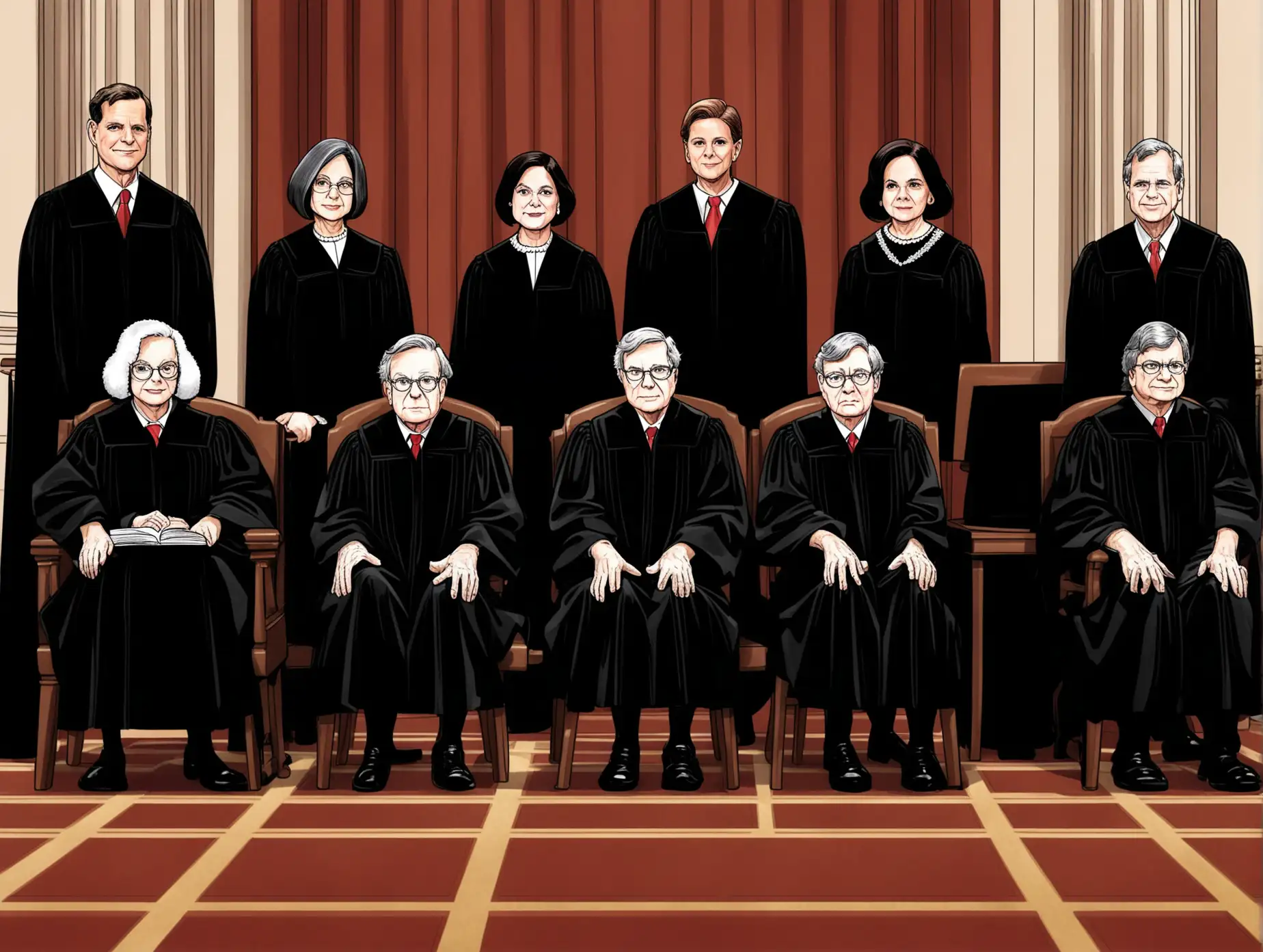 US Supreme Court Justices Cartoon