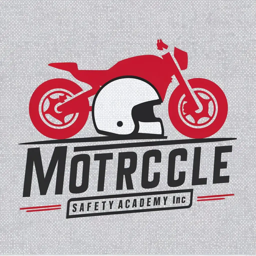 a logo design,with the text "Motorcycle Safety Academy Inc.", main symbol:create the logo for the MSA (Motorcycle Safety Academy Inc.) . will have a knack for merging design aesthetics with emotional messaging. Key Project Details: - The color scheme should be - red, white, and black. - The design should reflect a blend of spontaneity and safe driving practices, conveying an adventurous yet safety-minded spirit. - The logo must be unique, compelling, and embody the MSA brand's essence. create something adventurous and safe together!,Moderate,be used in Motorcycle Safety Academy industry,clear background