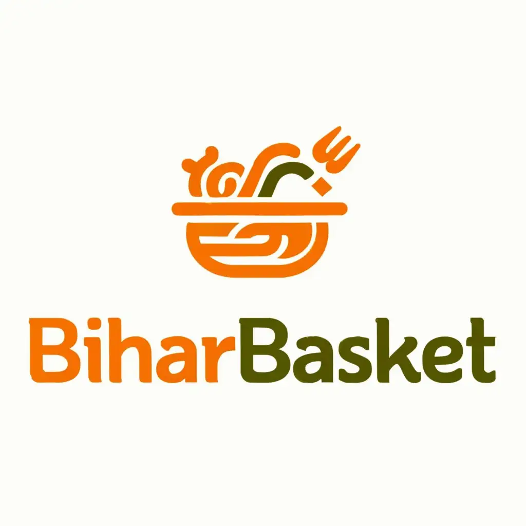 a logo design,with the text "Bihar Basket", main symbol:a basket,Moderate,be used in Restaurant industry,clear background