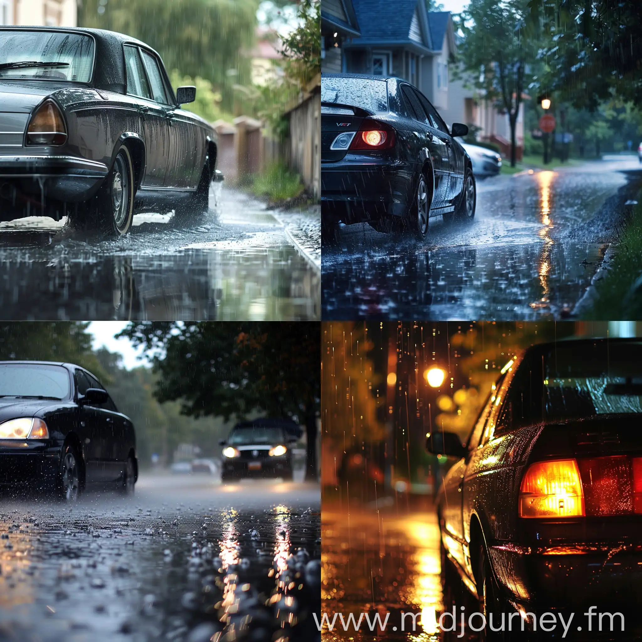 Sleek Sports Car Racing Through Torrential Rain | JourneyArt