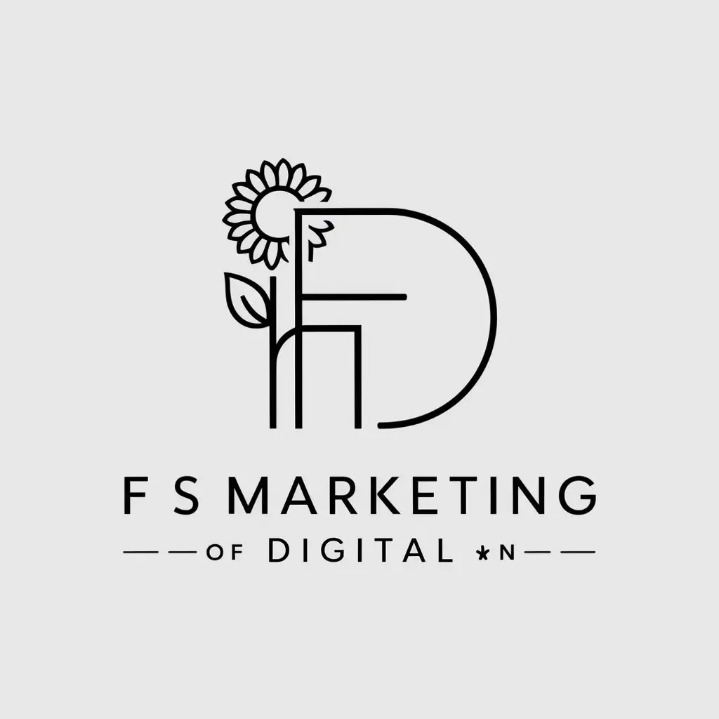 a logo design,with the text "f s marketing digital", main symbol:Design of logo for E2H Bangkok Fashion by Nandar Sunflower minimalistic on transparent background,Moderate,be used in Nonprofit industry,clear background