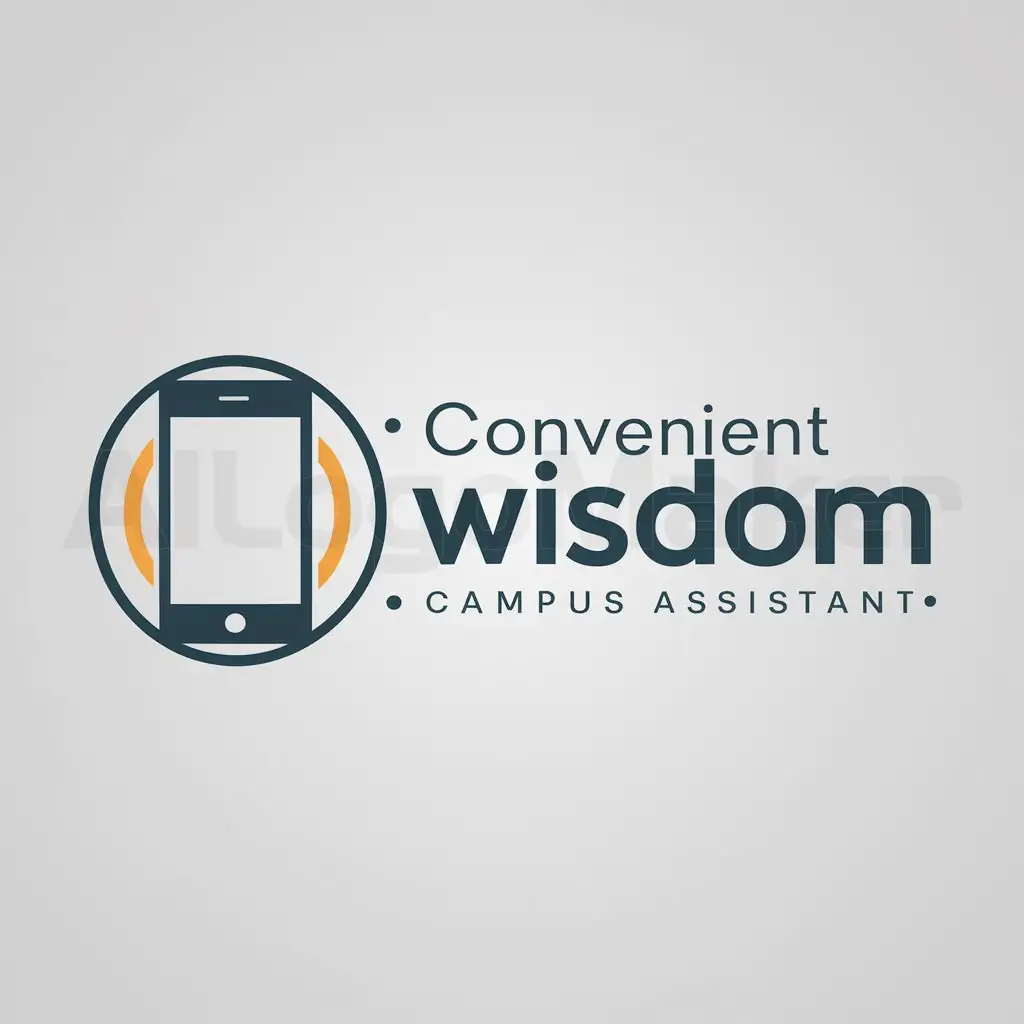 a logo design,with the text "convenient wisdom campus assistant", main symbol:cellphone,Moderate,clear background