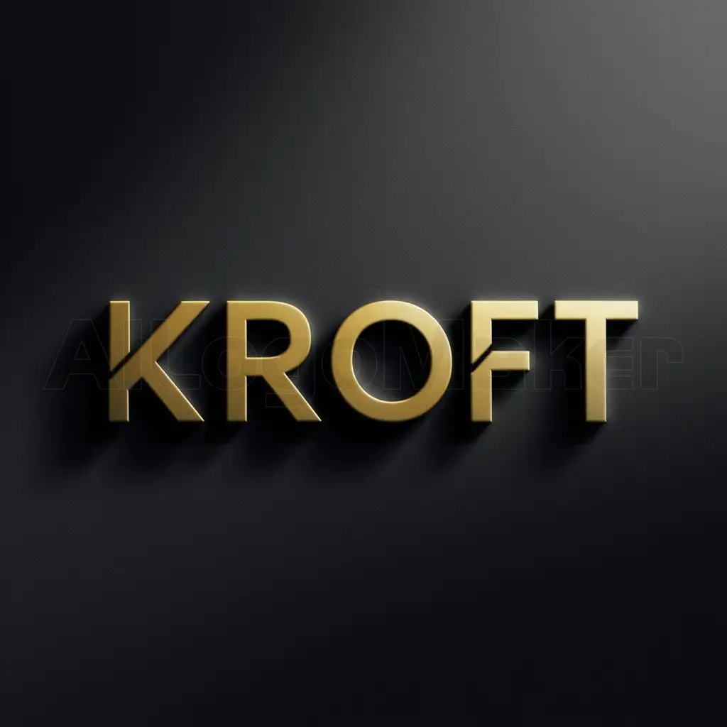 a logo design,with the text "Kroft, in gold font on a dark background", main symbol:Font,Moderate,clear background