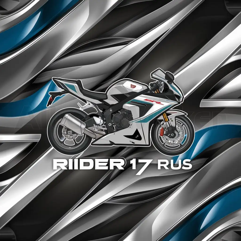 a logo design,with the text "Rider 17 rus", main symbol:Honda CBR 600 FA,complex,clear background