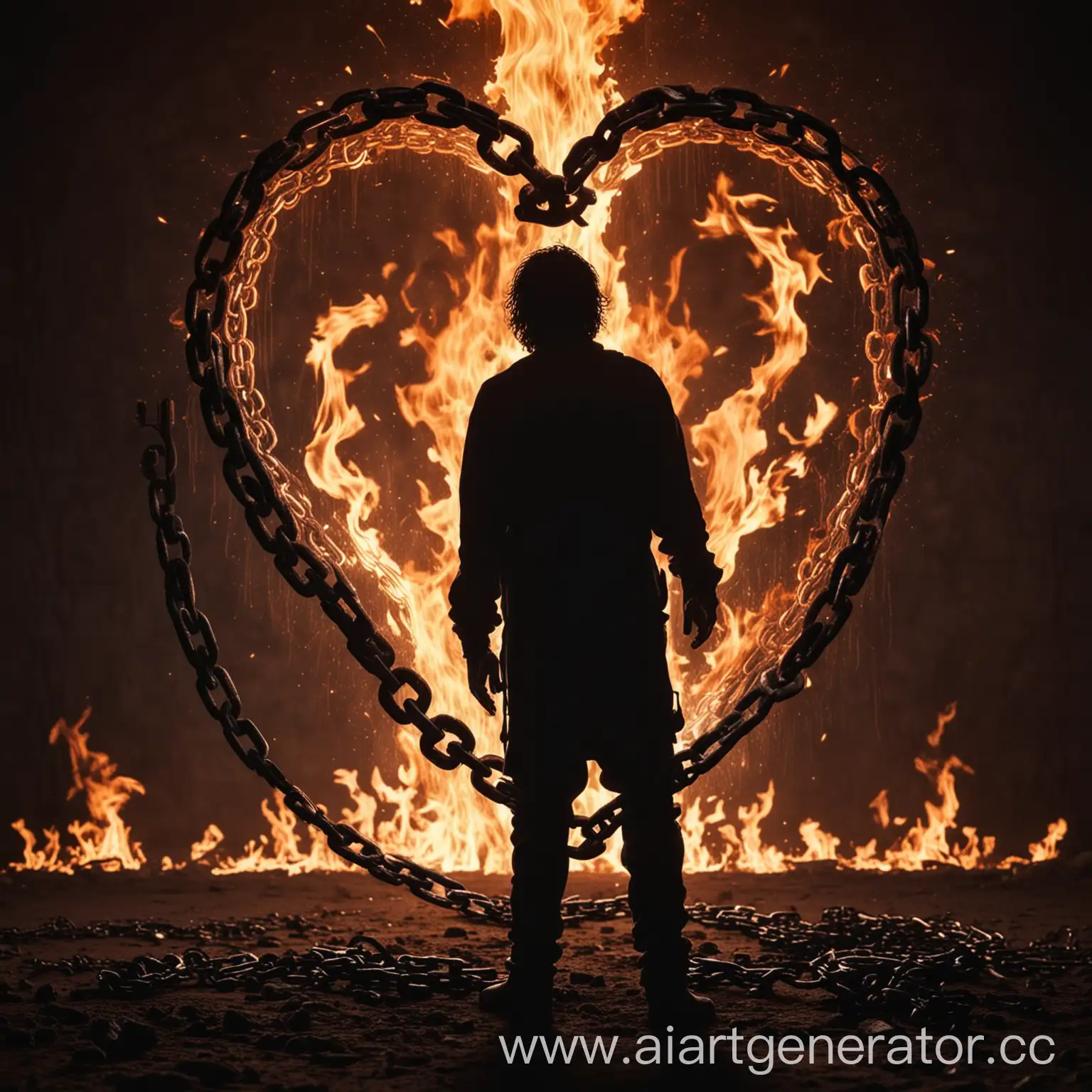Burning-Heart-Encased-in-Chains-Fiery-Silhouette-of-a-Person-in-1080-Resolution
