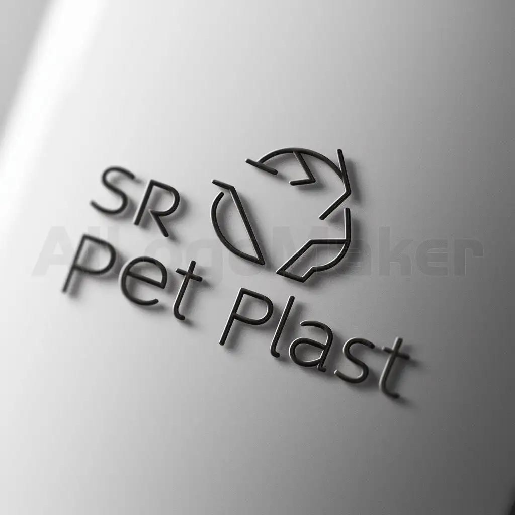 a logo design,with the text "SR PET PLAST", main symbol:recycle symbol Design Options. Minimal two color logo,Minimalistic,be used in bottle manufacturers industry,clear background