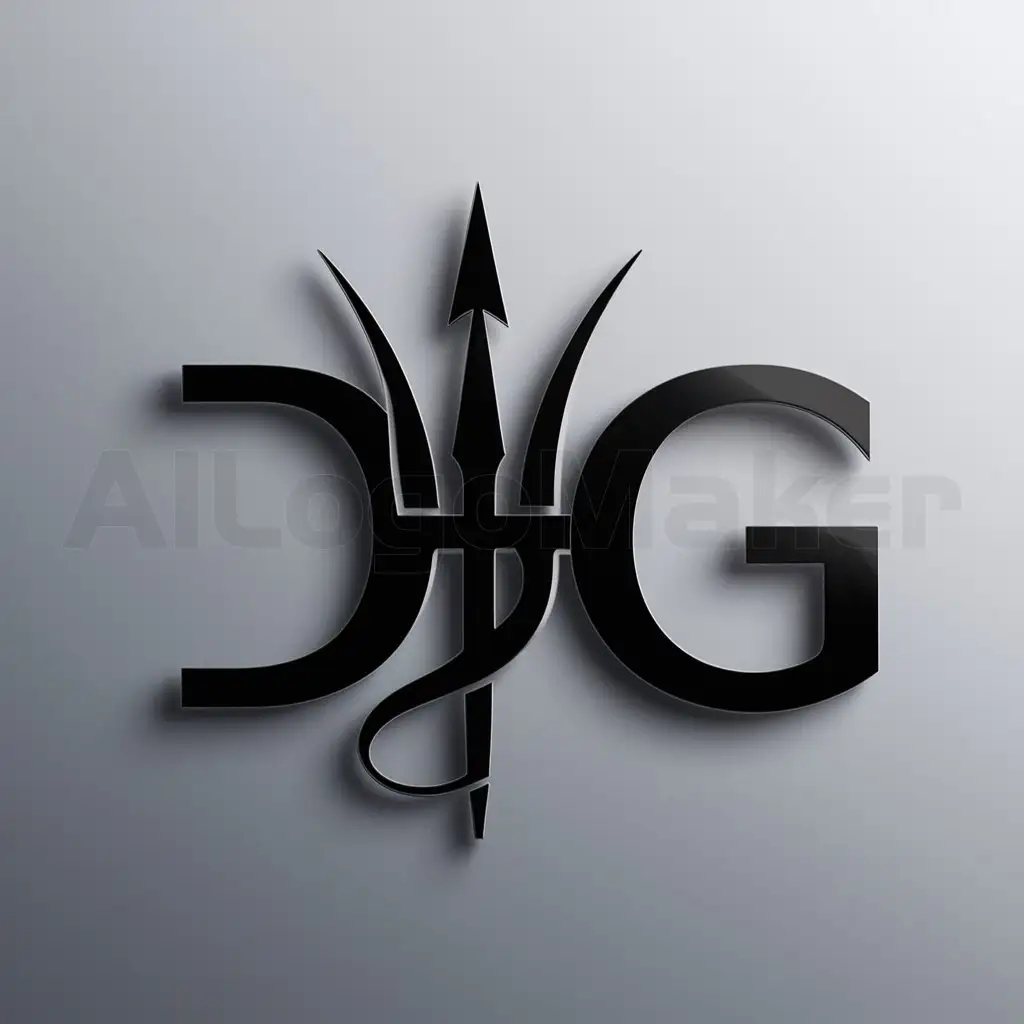 a logo design,with the text "dg", main symbol:trident,Moderate,clear background