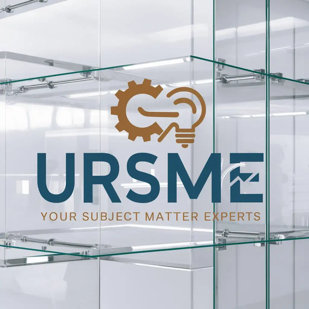a logo design,with the text "UrSME", main symbol: Your task is to create a modern, clean, and versatile logo for "UrSME," which stands for "Your Subject Matter Experts." UrSME is an aggregator platform connecting individuals and companies with a wide range of experts and freelancers. Our platform offers access to various services, providing a big talent pool, cost-effective options, and flexibility. The logo should reflect the following core values:

1. One-stop solution for all businesses and individuals
2. Marketplace for expert and freelancer service providers
3. Big talent pool
4. Cost effective
5. Extremely flexible
6. Time saving
7. Secure

The logo should evoke emotions and qualities like:

1. Dependability
2. Trust
3. Quality
4. Reliability
5. Confidence
6. Professionalism
7. Innovation
8. Growth
9. Success
10. Thriving on your own terms
11. Redefining the future of work
12. A more fulfilling work-life balance
13. Freedom of work
14. Working when, where, and how you want
15. Being your own boss
16. The new era of work

The logo style should be modern, clean, and versatile while incorporating:

1. Modern and minimalistic elements (clean lines and simple shapes)
2. Professional and trustworthy colors and fonts
3. Innovative and dynamic elements that suggest growth, success, and the future of work

Note: Your output should be the translation result only; no explanation is required beyond that.,Moderate,be used in aggregator platform connecting individuals and companies with a wide range of experts and freelancers industry,clear background