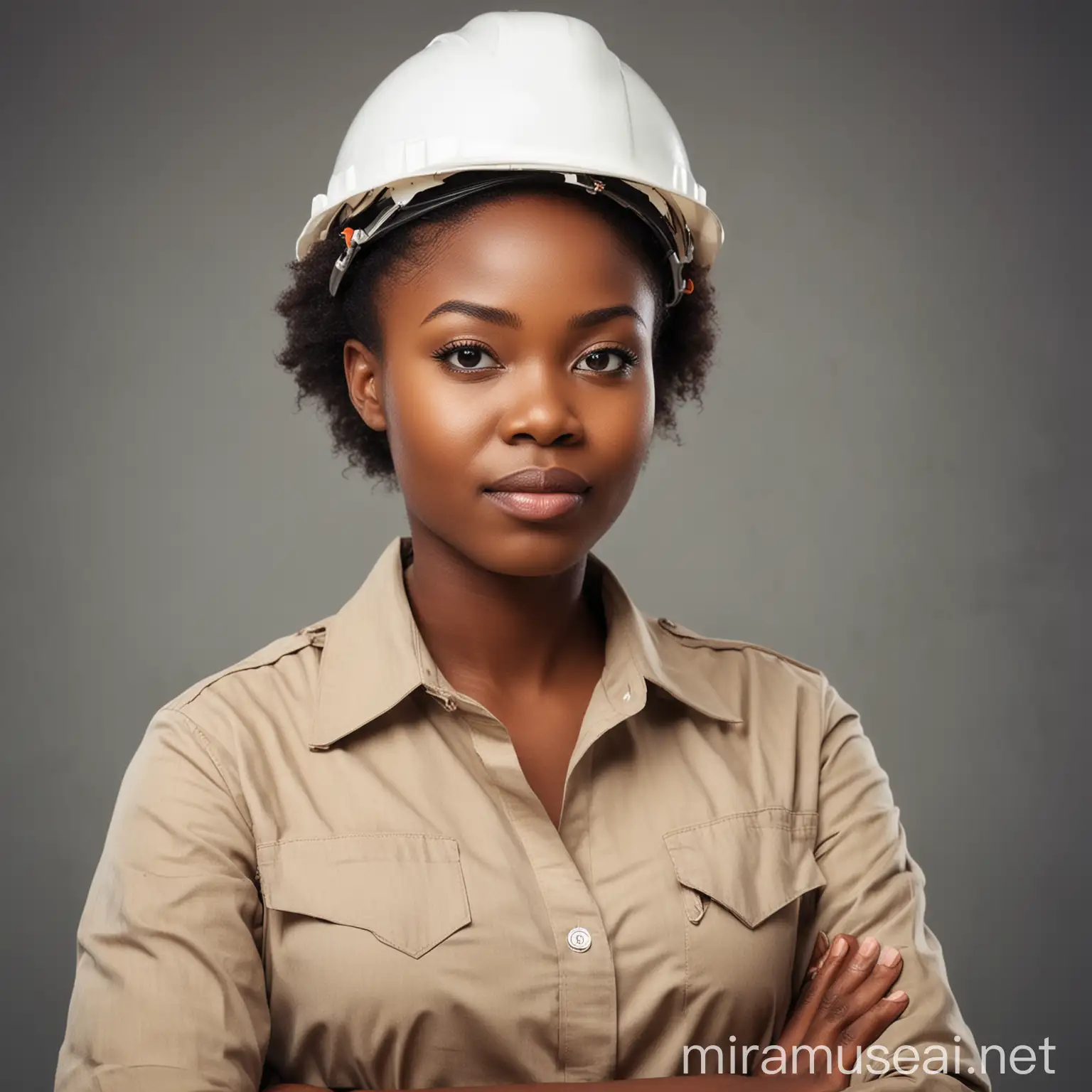 African Engineer Woman Working on Futuristic Technology