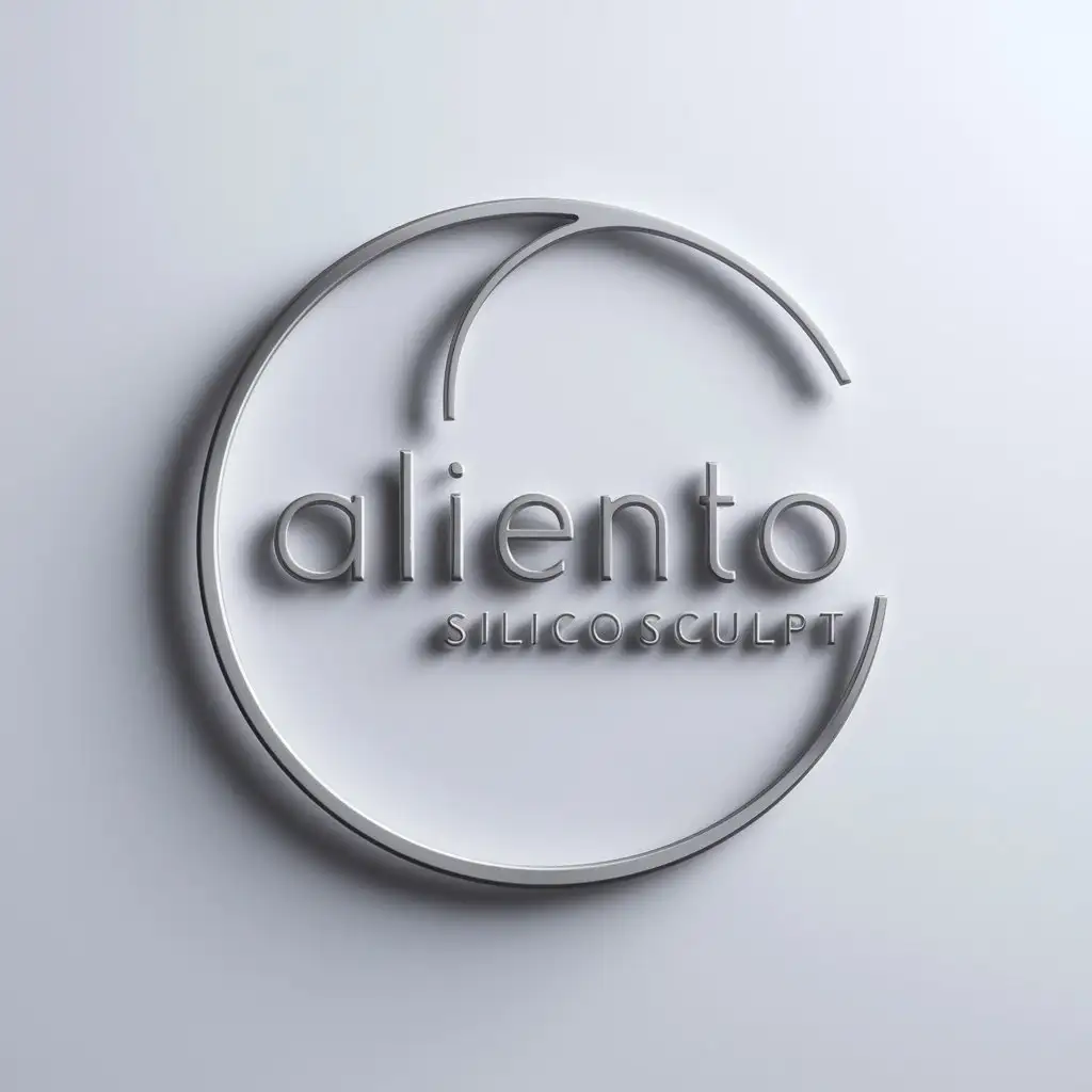 a logo design,with the text "Aliento SiliconSculpt", main symbol:Circle not complete, brand name in circle,Minimalistic,clear background