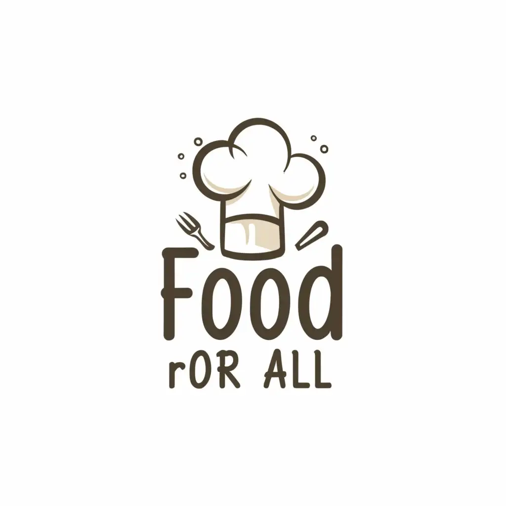 a logo design,with the text "Food For All", main symbol:Half eaten chef hat,Moderate,be used in Others industry,clear background