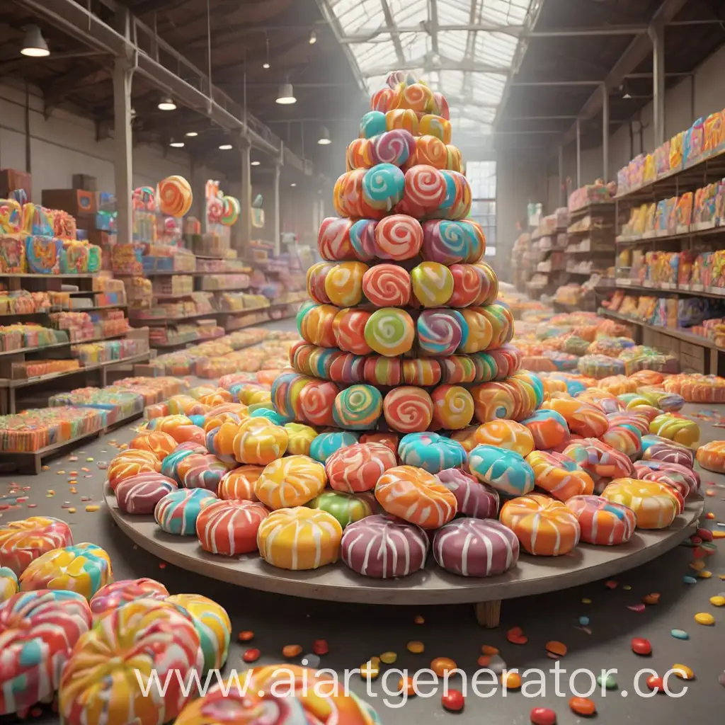 мультяшное производство больших конфет 