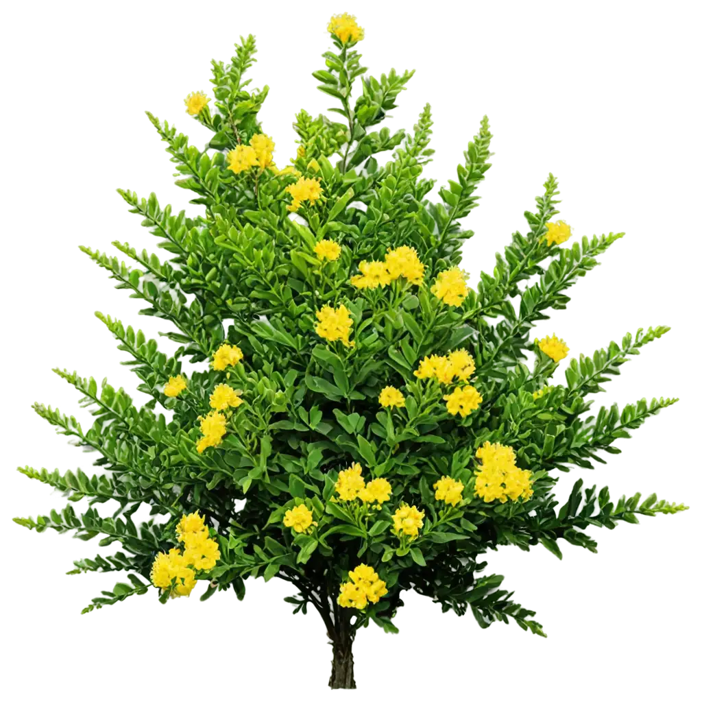 Vibrant-PNG-Image-A-Shrub-Blooming-with-Yellow-Flowers-for-Captivating-Visual-Content