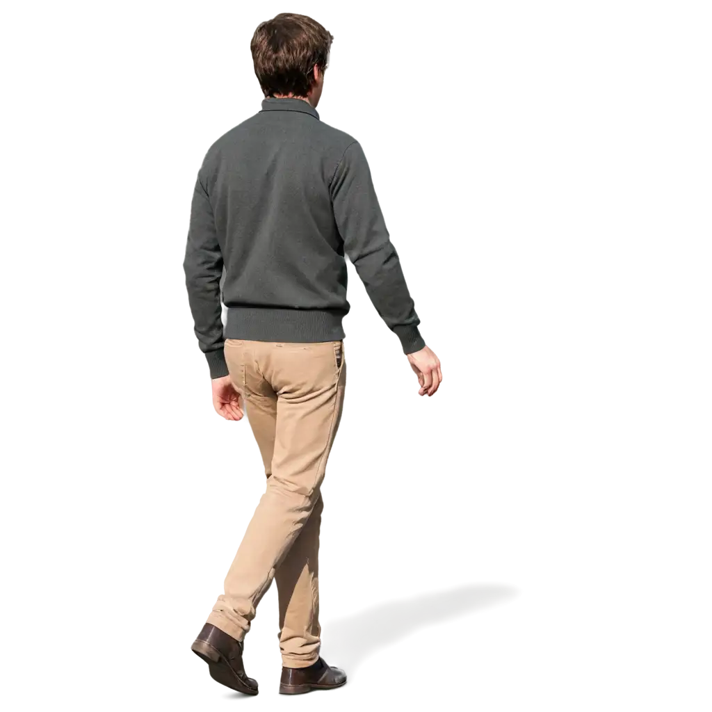 man walking back view full body