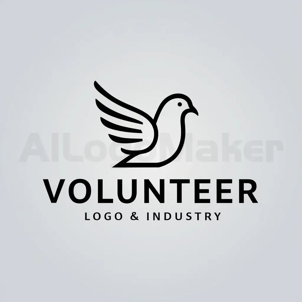 a logo design,with the text "volunteer", main symbol:pigeon,complex,be used in volunteer industry,clear background