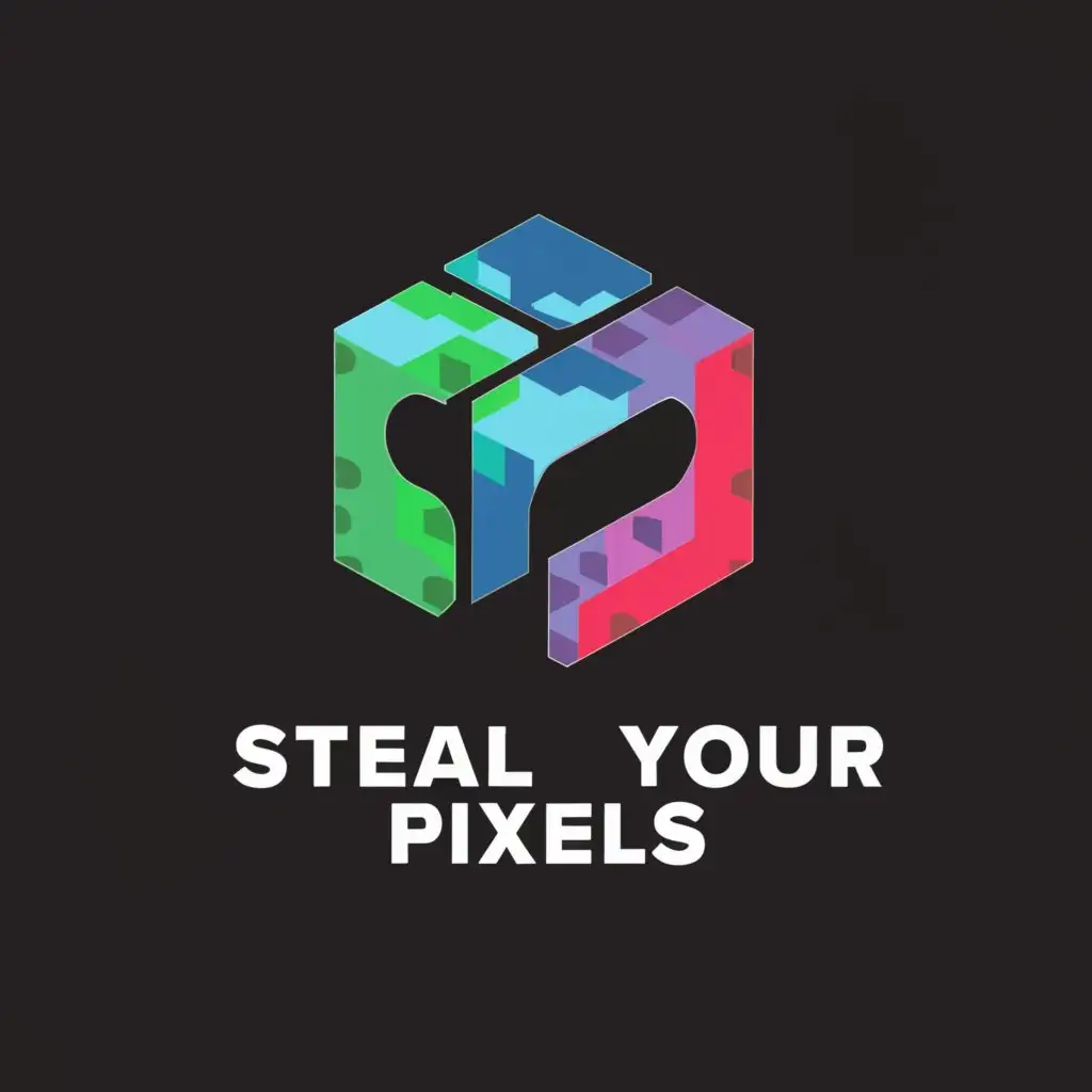 a logo design,with the text "Steal Your Pixels", main symbol:Dissolving image,Moderate,be used in Entertainment industry,clear background