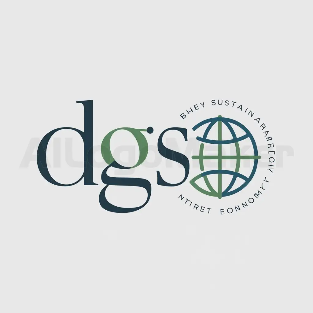a logo design,with the text "DGS", main symbol:global,sustainability,economy,studies,Moderate,be used in Internet industry,clear background