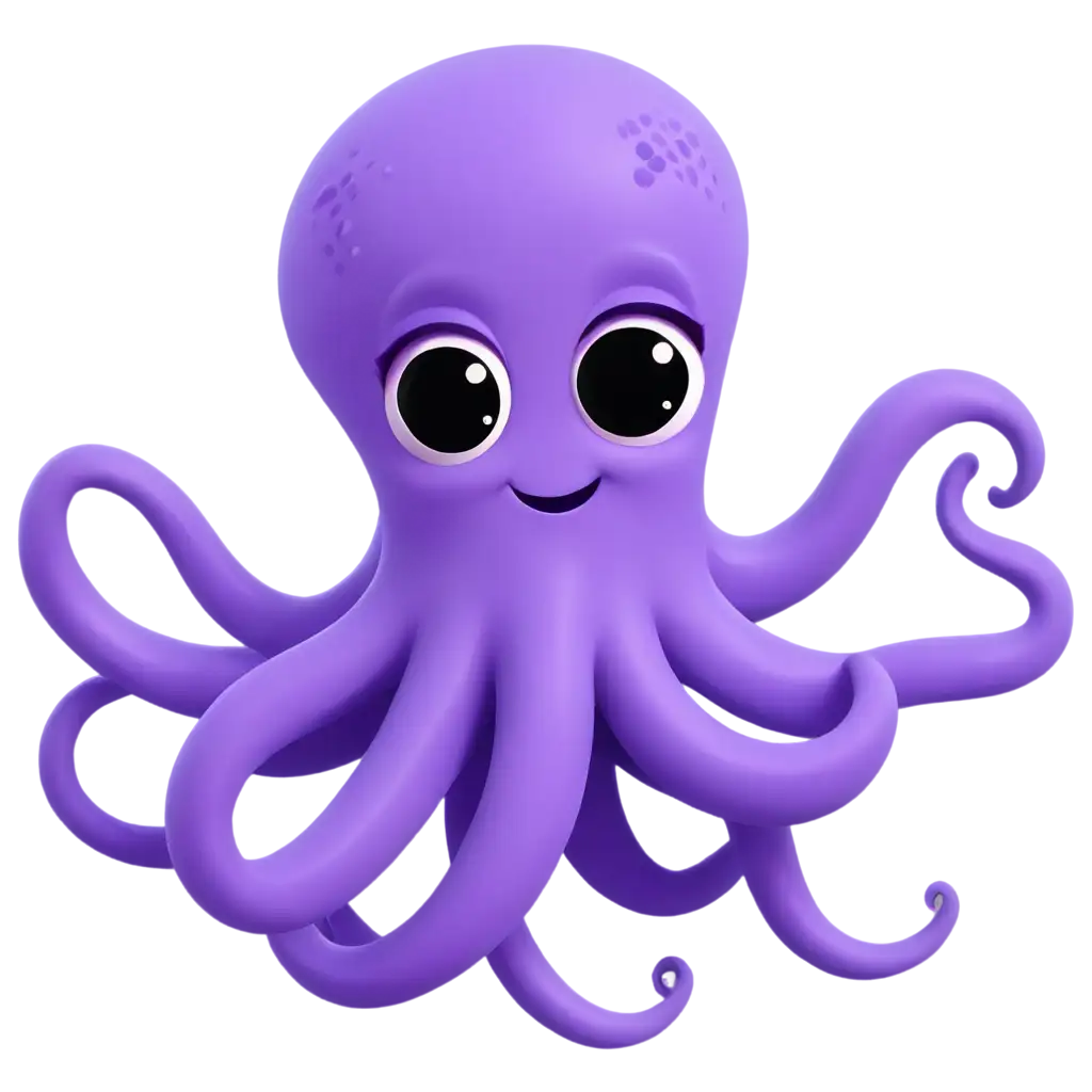 cute cartoon purple octopus