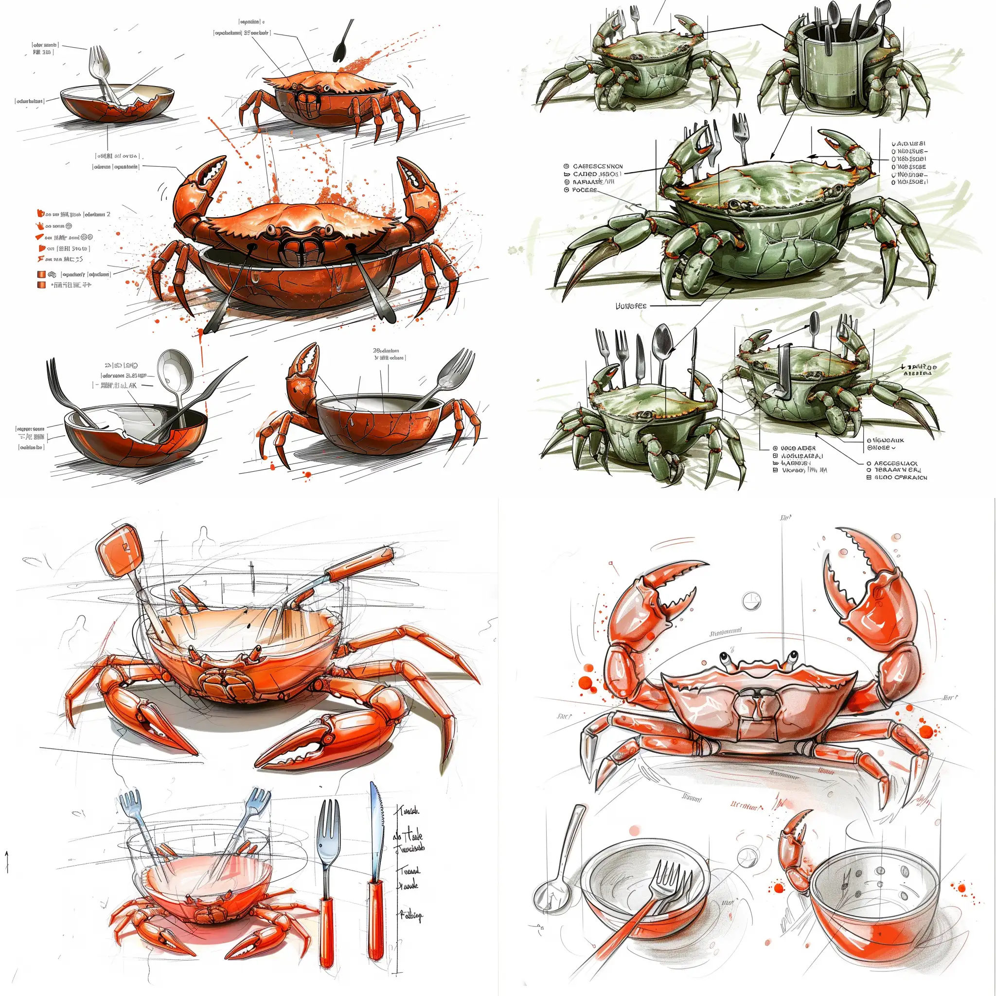 Childrens-Waterflood-Thermal-Preservation-Bowl-Design-Sketches-with-Crab-Claw-Handles