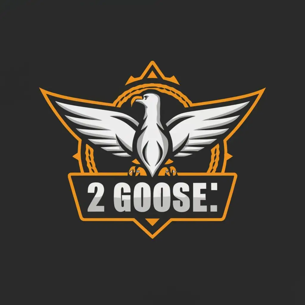 a logo design,with the text "2 goose", main symbol:Planet motorcycle eagles sit on geese,Moderate,be used in Travel industry,clear background