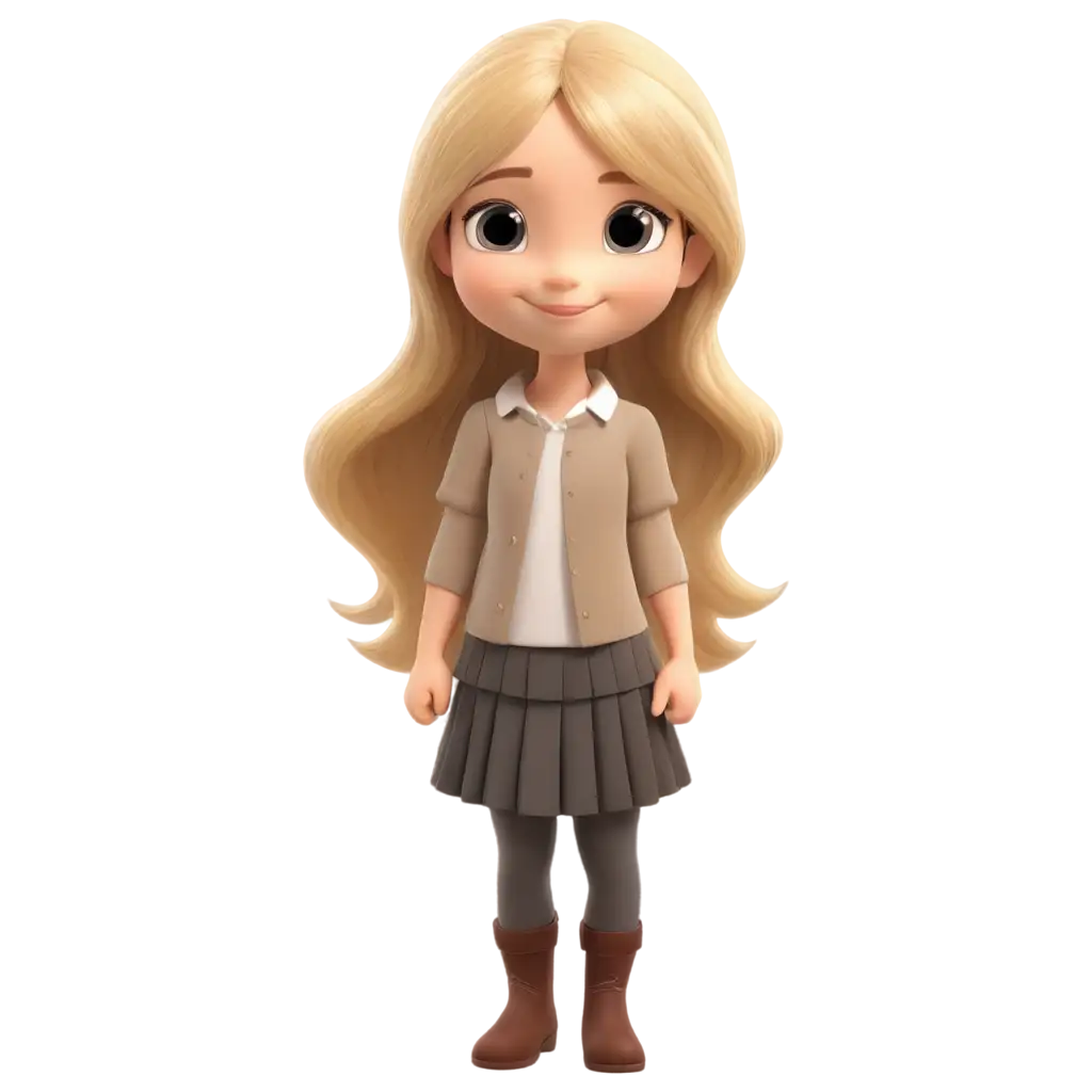 Adorable-Cartoon-Illustration-PNG-Image-of-a-LongHaired-Blonde-Girl