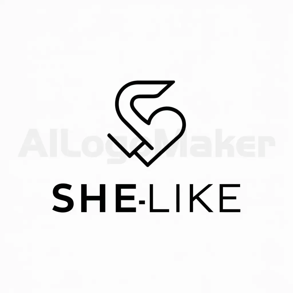 a logo design,with the text "SheLike", main symbol:Abstract logos,Minimalistic,be used in Retail industry,clear background