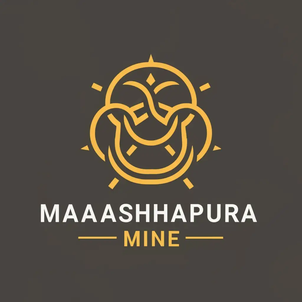 a logo design,with the text 'Maa Ashapura', main symbol:Mines,Moderate,Red background