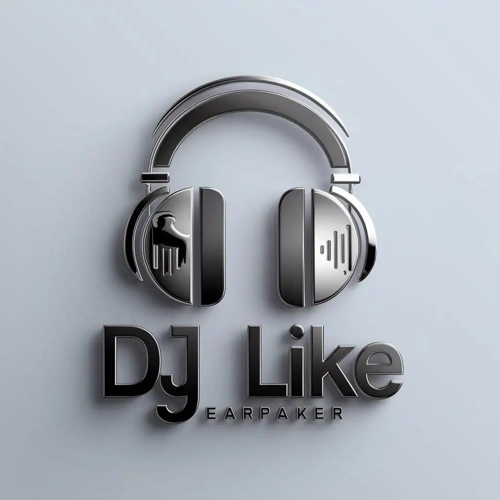 a logo design,with the text "Dj Like", main symbol:Audifonos,Moderate,clear background