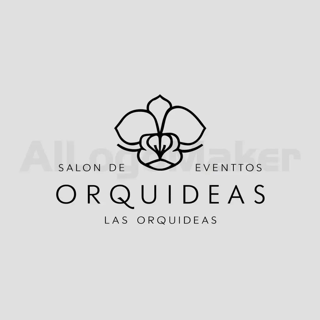 LOGO-Design-For-Salon-de-Eventos-Las-Orqudeas-Elegant-Orchid-Symbol-with-Minimalistic-Text