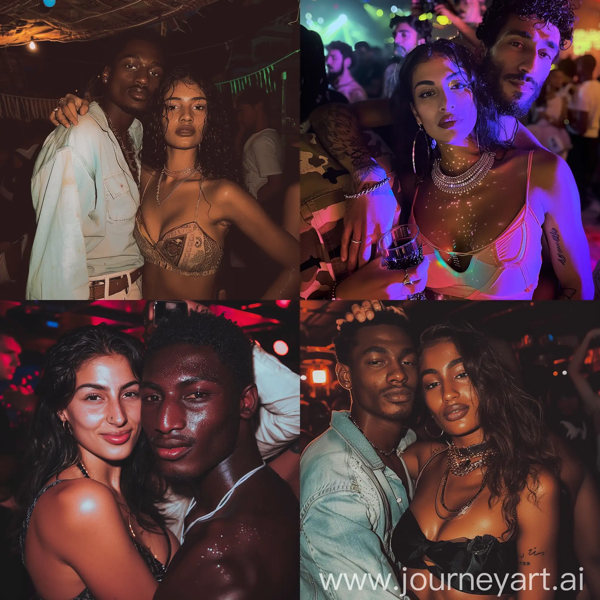 Iraqi-Woman-in-Crop-Top-Hugged-by-Senegalese-Partner-at-Party-Club