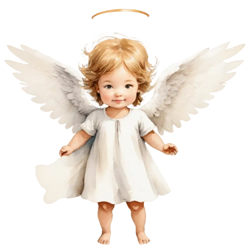 Exquisite-Watercolor-PNG-Illustration-Little-Angel-in-Ethereal-White-Attire