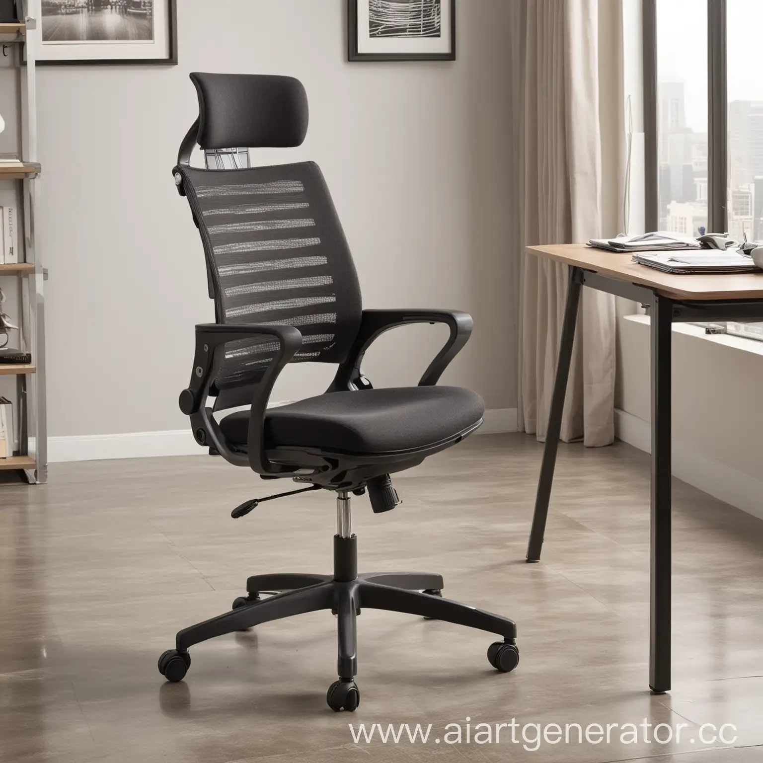 Изобрази эргономичное современное кресло для офиса