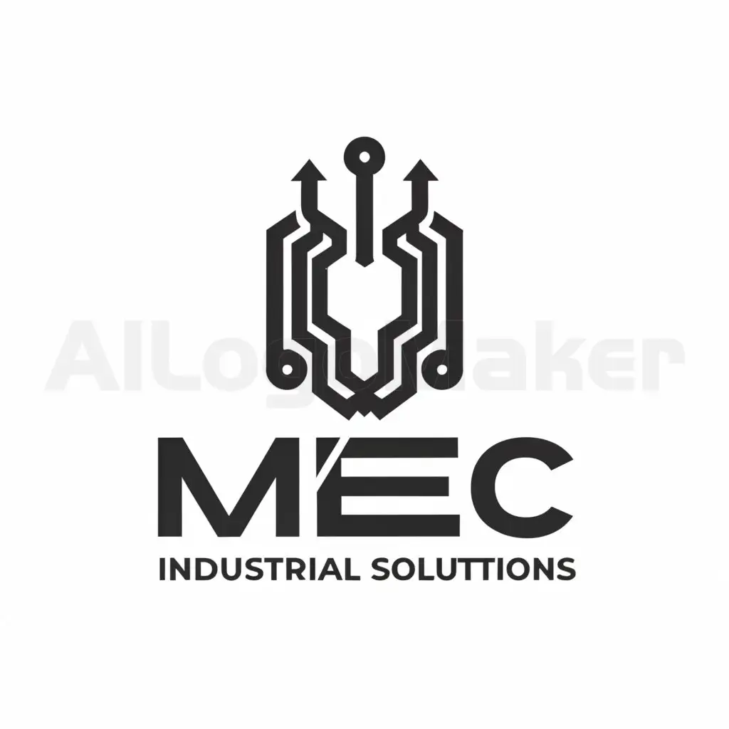a logo design,with the text "Mec Industrial Solutions", main symbol:Sensor,Moderate,be used in industry industry,clear background